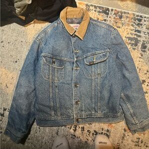 Vintage Lee StormRider Denim Jacket with Corduroy Collar